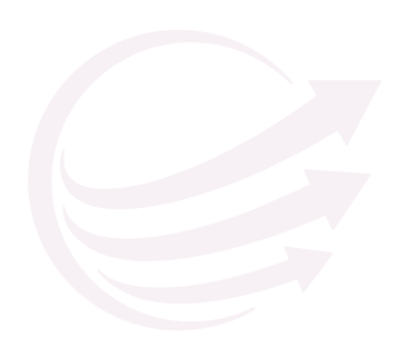 Pink Nored Telcom business logo. Half circle with three arrows swooping up and to the right.